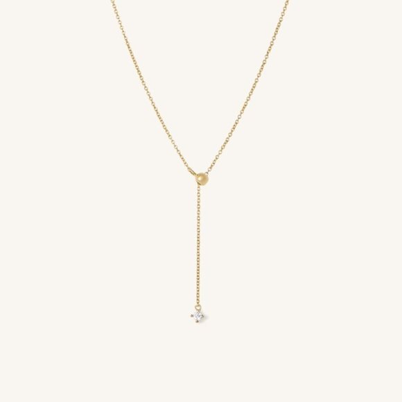 Mejuri Lariat Slide Necklace White 